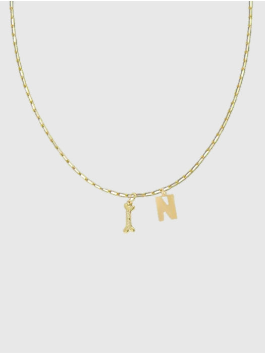 HART Dog Bone Initial Necklace