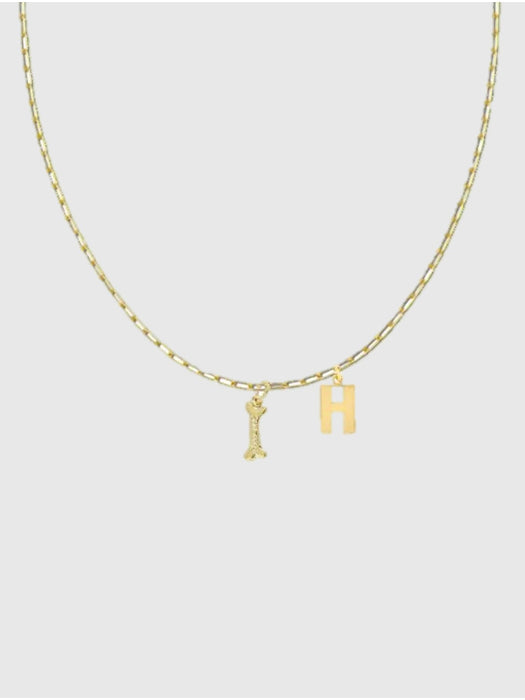 HART Dog Bone Initial Necklace