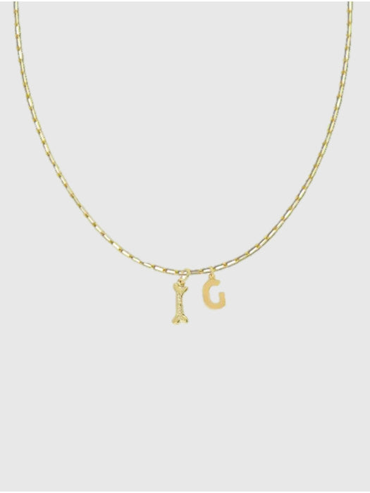 HART Dog Bone Initial Necklace