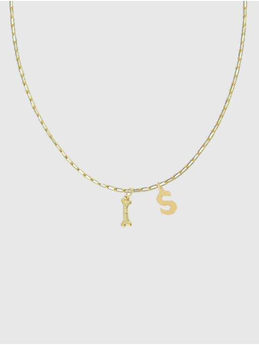 HART Dog Bone Initial Necklace