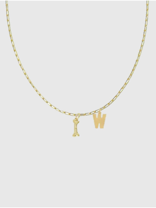 HART Dog Bone Initial Necklace