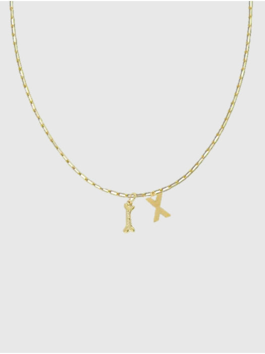 HART Dog Bone Initial Necklace