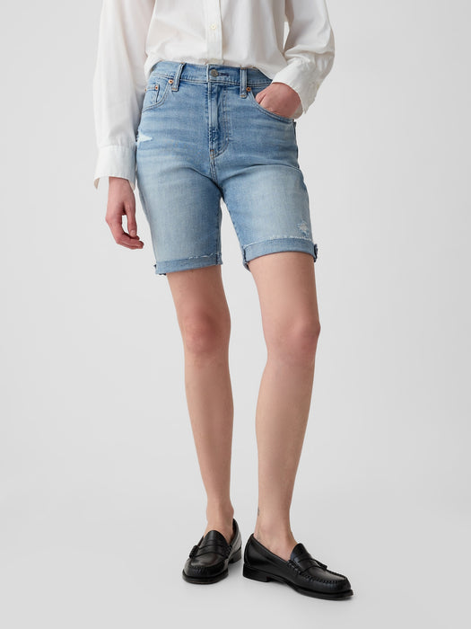 9" High Rise Bermuda Shorts