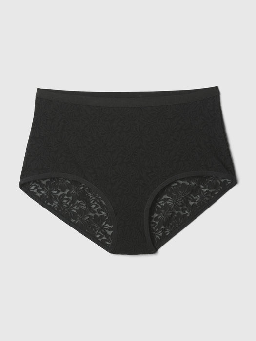 High Rise Floral Lace Brief