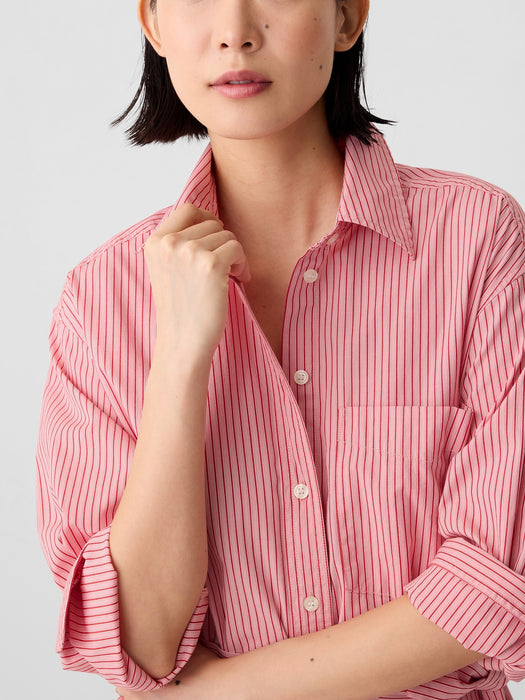 Organic Cotton Stripe Mini Shirtdress