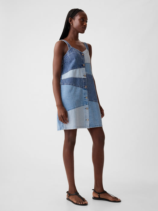 Patchwork Denim Mini Dress