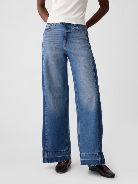 High Rise Stride Wide-Leg Jeans