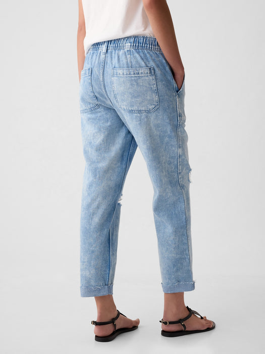 Mid Rise Easy Denim Utility Jeans