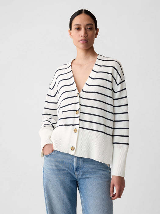 24/7 Split-Hem Linen-Blend Oversized Cardigan