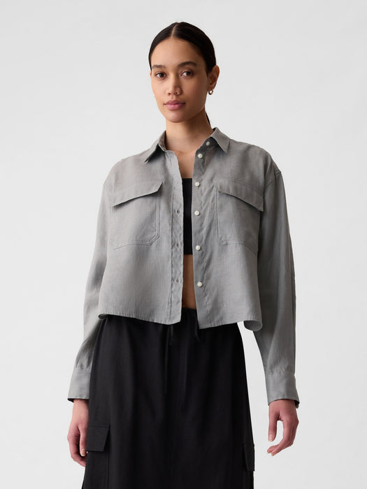 100% Linen Cropped Shirt