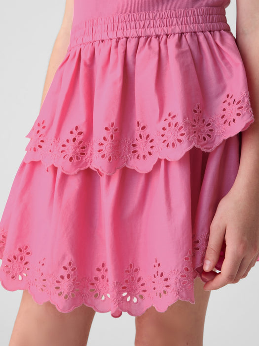 Kids Eyelet Tiered Dress