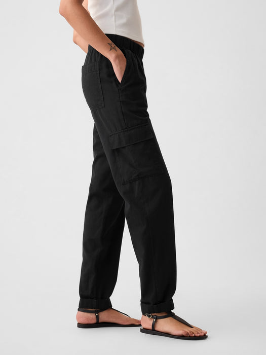 Mid Rise Twill Cargo Pants