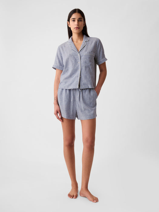 Linen-Blend PJ Shirt