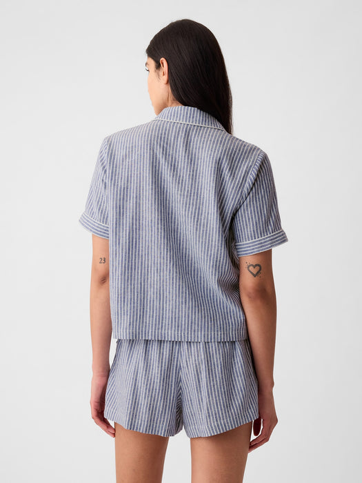 Linen-Blend PJ Shirt