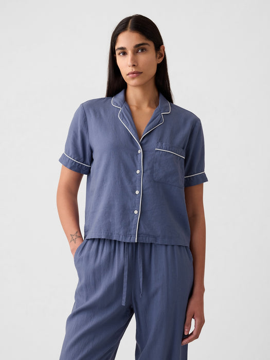 Linen-Blend PJ Shirt