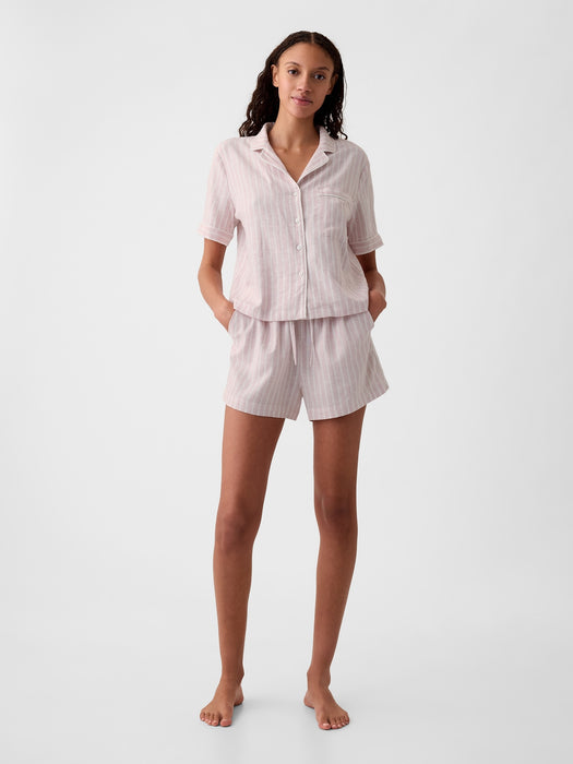 Linen-Blend PJ Shorts