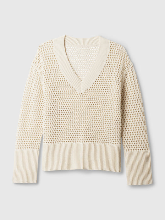 24/7 Split-Hem Crochet Sweater