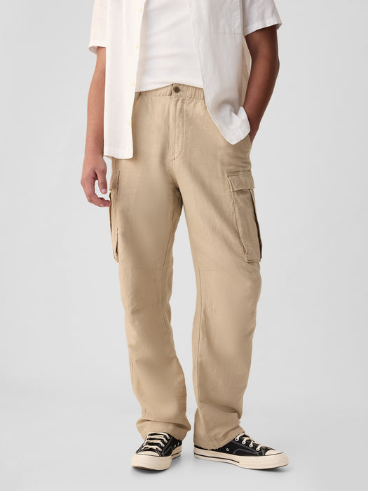 Linen-Cotton Cargo Pants