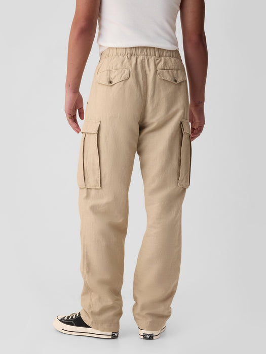 Linen-Cotton Cargo Pants