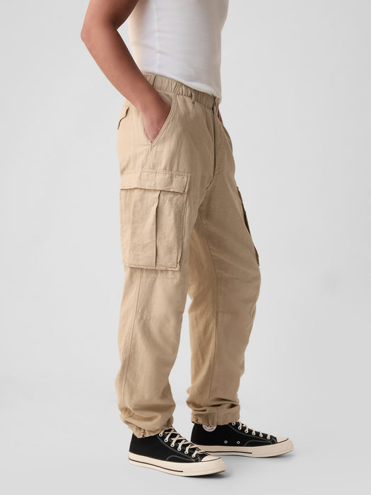 Linen-Cotton Cargo Pants