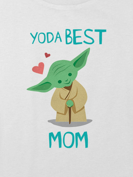 Kids Star Wars Yoda Best Mom Graphic Boxy Crop Tee