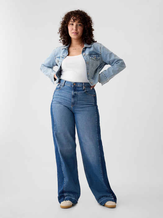 High Rise Stride Wide-Leg Jeans