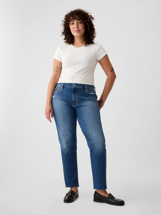 Mid Rise Girlfriend Jeans