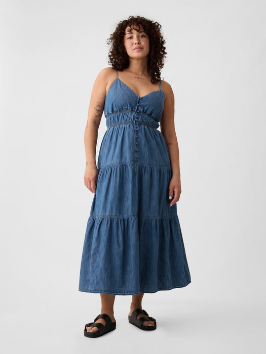 Organic Cotton Denim Maxi Dress