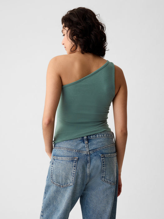 Modern One-Shoulder Cropped Tank Top