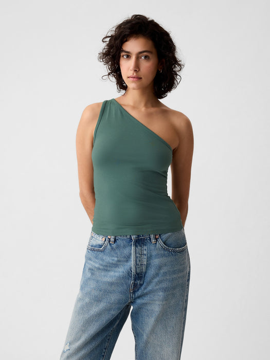 Modern One-Shoulder Cropped Tank Top