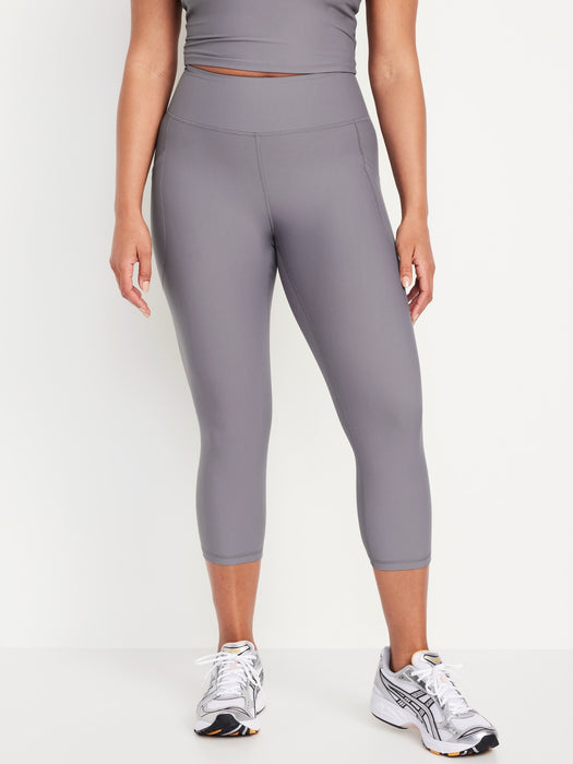 High-Waisted PowerSoft Crop Pocket Leggings