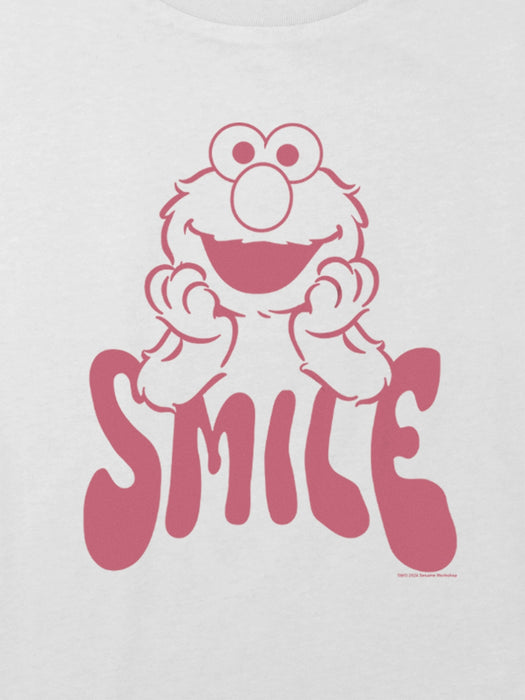 Kids Sesame Street Elmo Smile Graphic Boxy Crop Tee