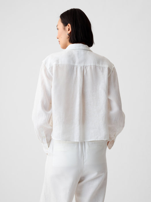 100% Linen Cropped Shirt