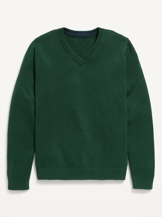 School Uniform Solid V-Neck Sweater for Boys