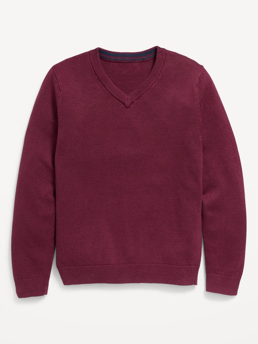 School Uniform Solid V-Neck Sweater for Boys