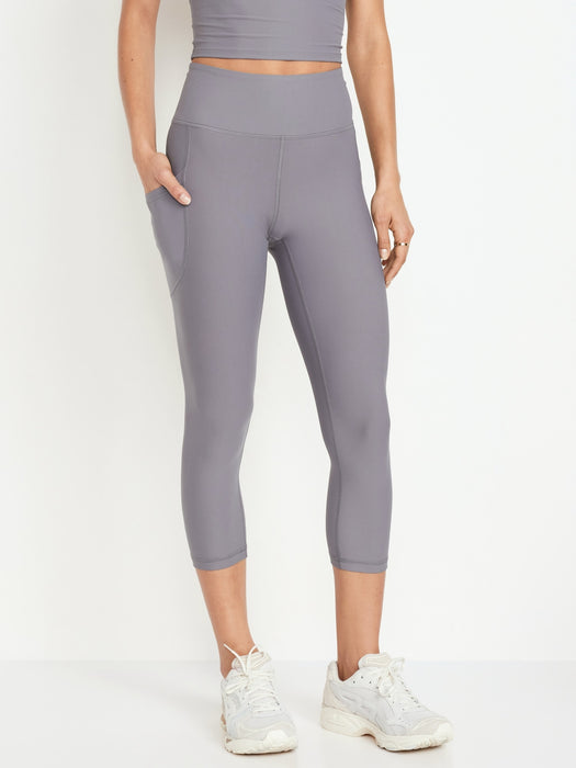 High-Waisted PowerSoft Crop Pocket Leggings