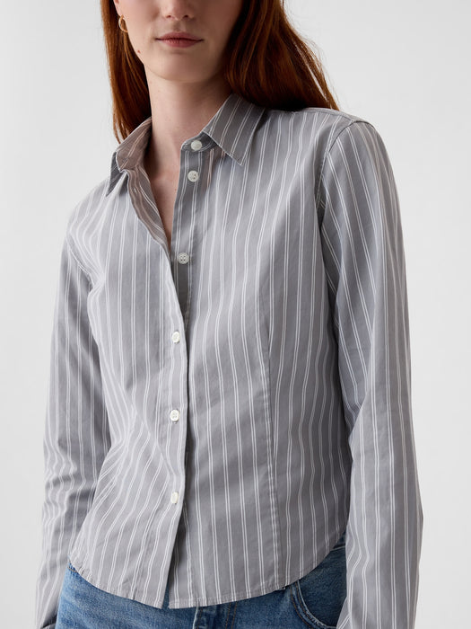 Organic Cotton Fitted Cropped Shirt