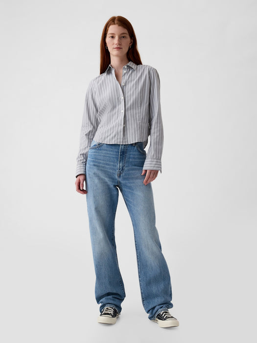 Organic Cotton Fitted Cropped Shirt