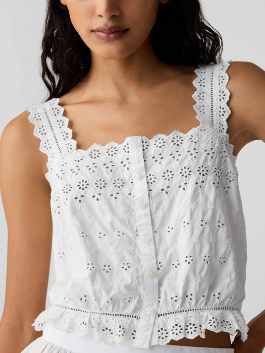 Gap &#215; DÔEN Cropped Eyelet Tank Top