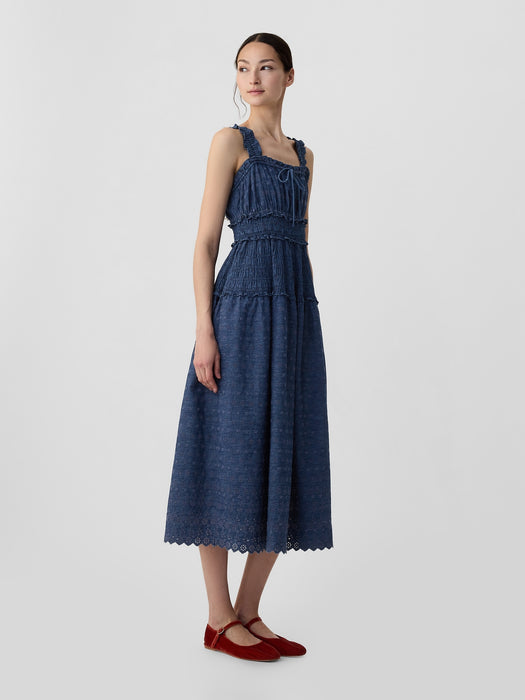 Gap &#215; DÔEN Eyelet Denim Midi Dress