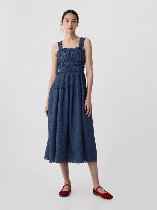 Gap &#215; DÔEN Eyelet Denim Midi Dress