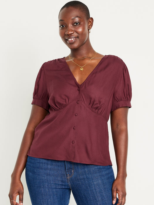 Waist-Defined Crepe Top