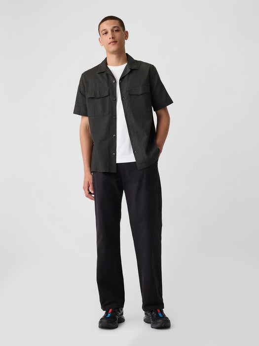 Linen-Cotton Utility Shirt