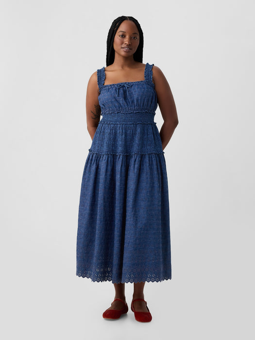 Gap &#215; DÔEN Eyelet Denim Midi Dress