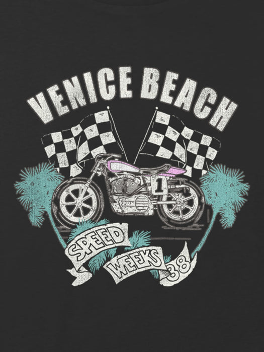 Kids Venice Beach Racing Graphic Boxy Crop Tee