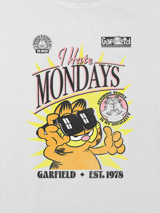 Kids Garfield Hates Mondays Graphic Boxy Crop Tee