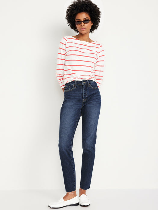 High-Waisted Button-Fly OG Straight Ankle Jeans