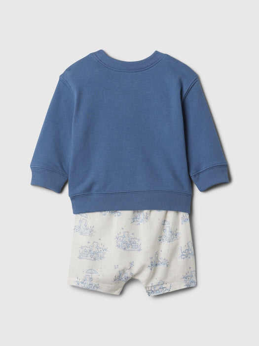 Baby Linen-Cotton Logo Outfit Set