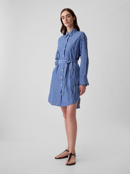 Organic Cotton Stripe Mini Shirtdress