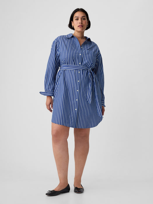 Organic Cotton Stripe Mini Shirtdress